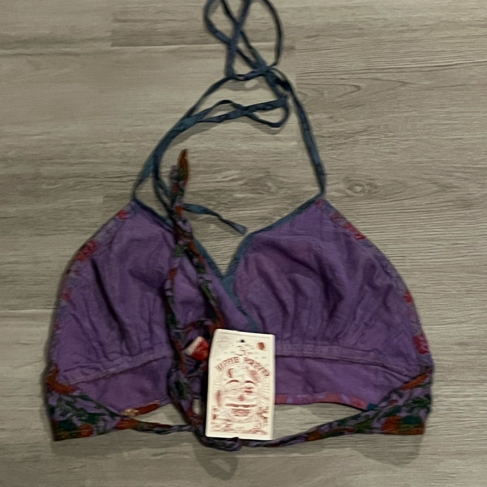 Colorful Patchwork Halter Top NWT - image 3